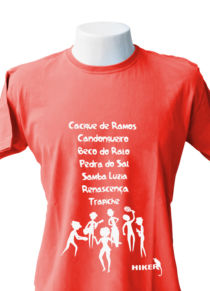 Estampa 'Casas de Samba' (Aplicação branca em vermelho)